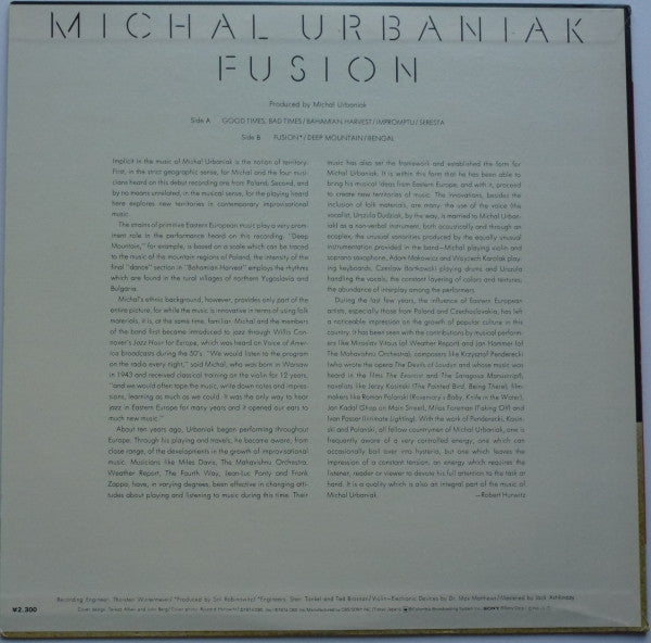 Michal Urbaniak* - Fusion (LP, Album)