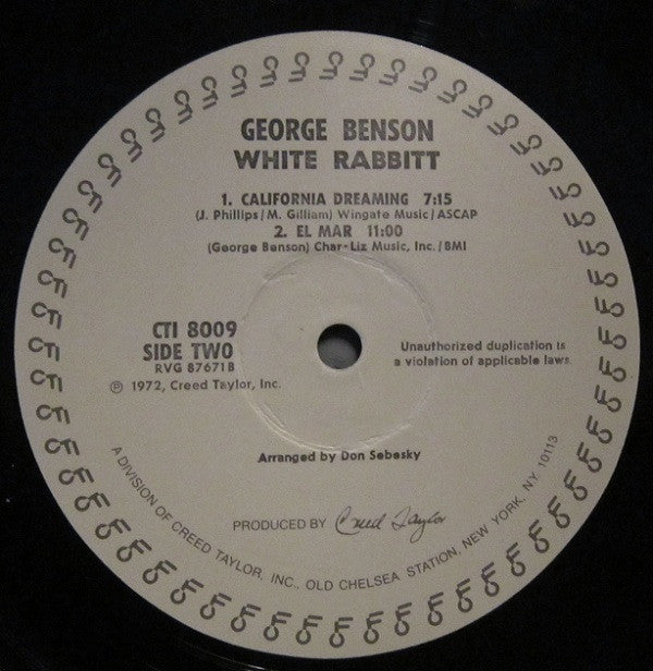 George Benson - White Rabbit (LP, Album, RE)