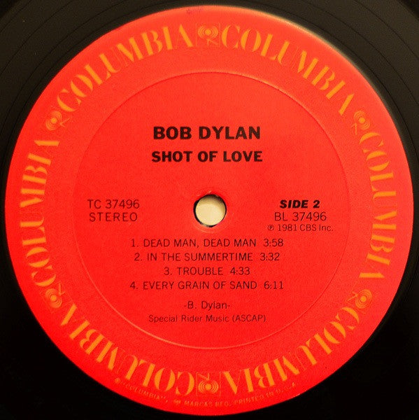 Bob Dylan - Shot Of Love (LP, Album, Pit)