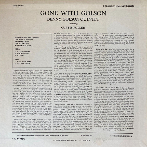 Benny Golson - Gone With Golson (LP, Album, Mono, RE)