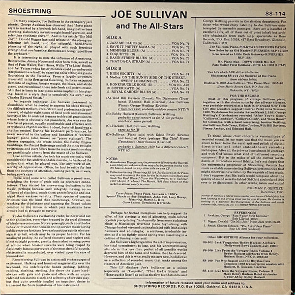 Joe Sullivan - And The All-Stars (LP)