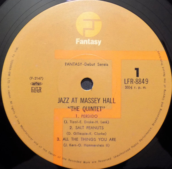 The Quintet - Jazz At Massey Hall (LP, Album, Mono)