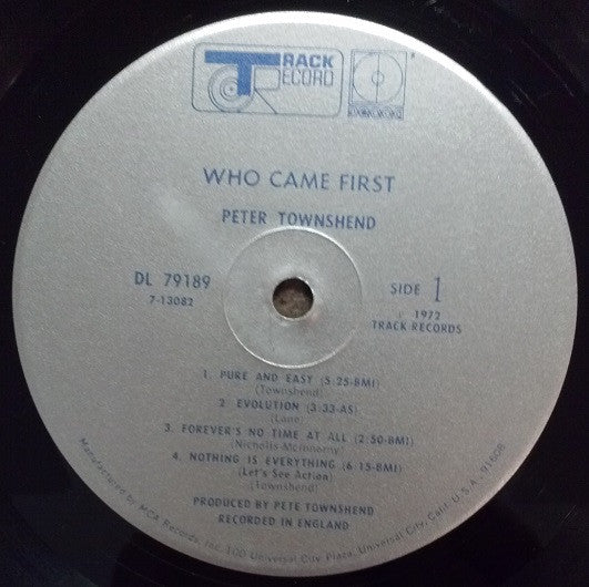 Peter Townshend* - Who Came First (LP, Album, Glo)