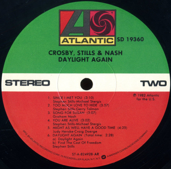 Crosby, Stills & Nash - Daylight Again (LP, Album, AR )