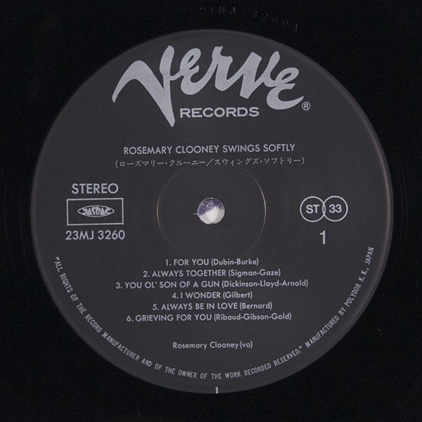 Rosemary Clooney - Swings Softly (LP, Album, RE)