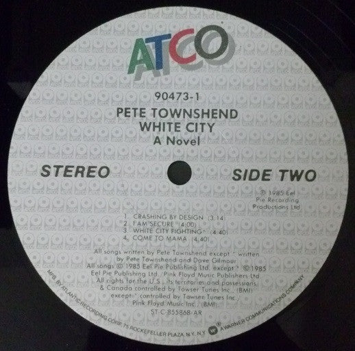 Pete Townshend - White City (A Novel) (LP, Album, AR )