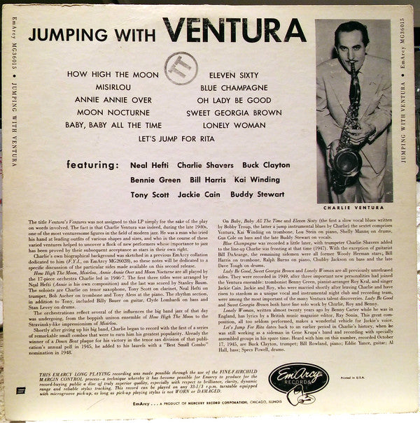 Charlie Ventura - Jumping With Ventura (LP, Album, RE)