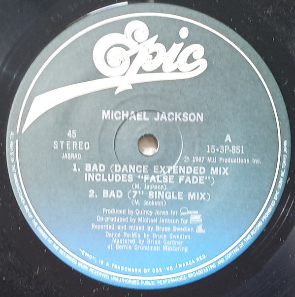 Michael Jackson - Bad (12"", Maxi)