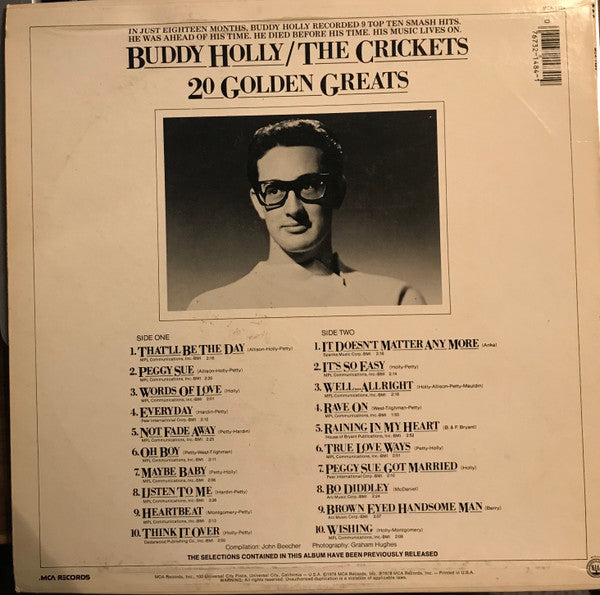 Buddy Holly / The Crickets (2) - 20 Golden Greats (LP, Comp, Glo)