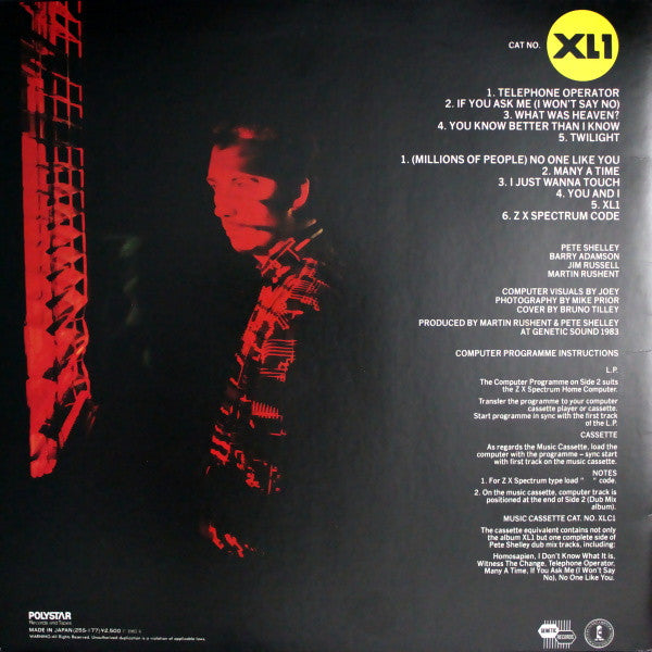 Pete Shelley - XL·1 (LP, Album, Enh)