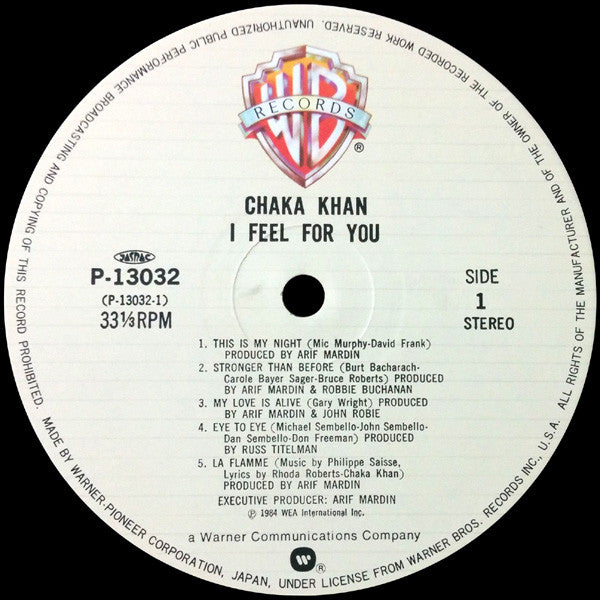 Chaka Khan - I Feel For You (LP, Album)