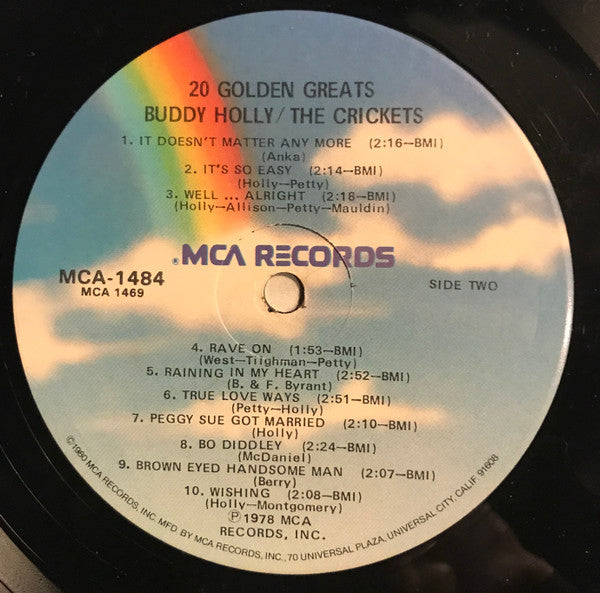 Buddy Holly / The Crickets (2) - 20 Golden Greats (LP, Comp, Glo)