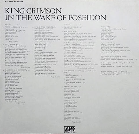 King Crimson - In The Wake Of Poseidon (LP, Album, RE, Gat)