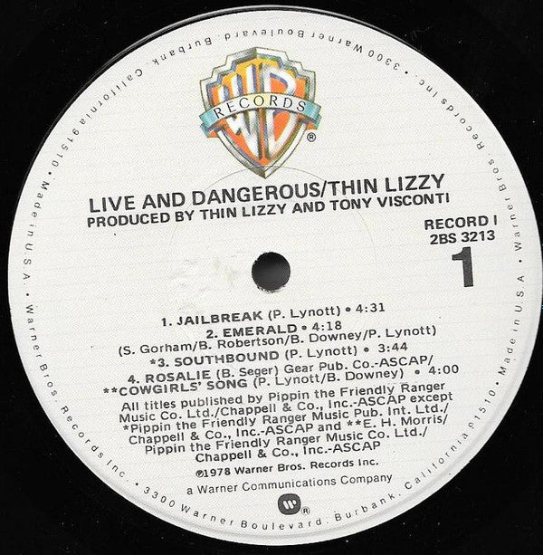 Thin Lizzy - Live And Dangerous (2xLP, Album, Los)