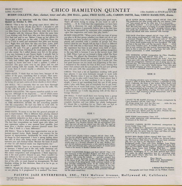 Chico Hamilton Quintet* - Chico Hamilton Quintet (LP, Album, Mono, RE)