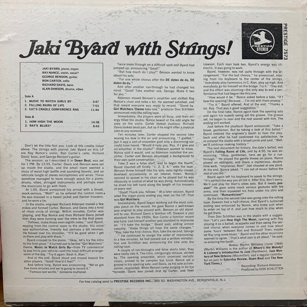 Jaki Byard - Jaki Byard With Strings! (LP, Album)
