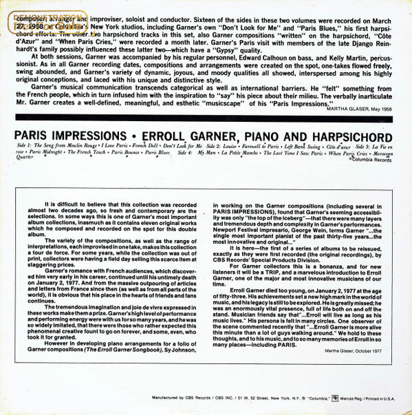 Erroll Garner - Paris Impressions (2xLP, Album, RE)
