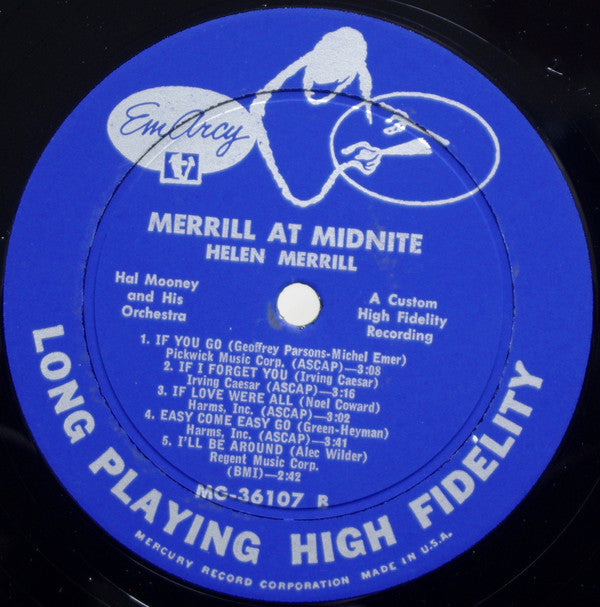 Helen Merrill - Merrill At Midnight(LP, Album, Mono)