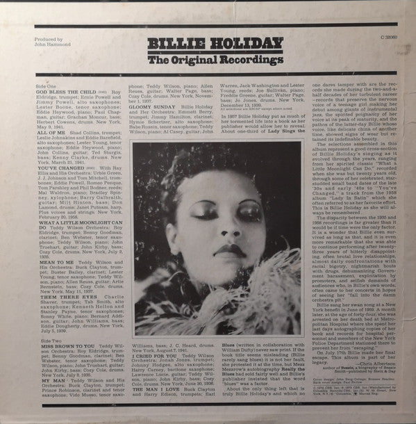 Billie Holiday - The Original Recordings (LP, Comp, Mono)