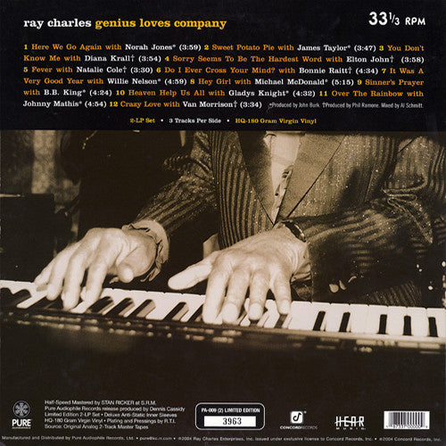 Ray Charles - Genius Loves Company (2xLP, Album, Ltd, Num, 180)