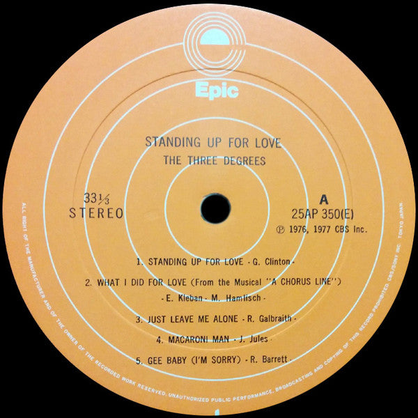 The Three Degrees - Standing Up For Love (LP, Album)