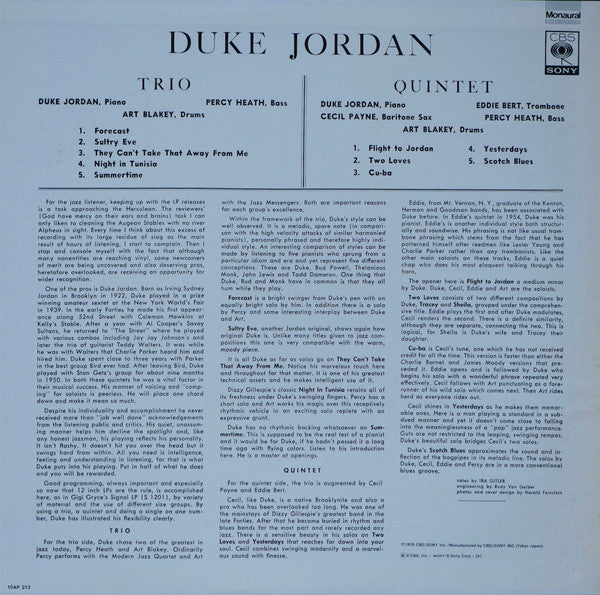 Duke Jordan - Duke Jordan (LP, Album, Mono, RE)