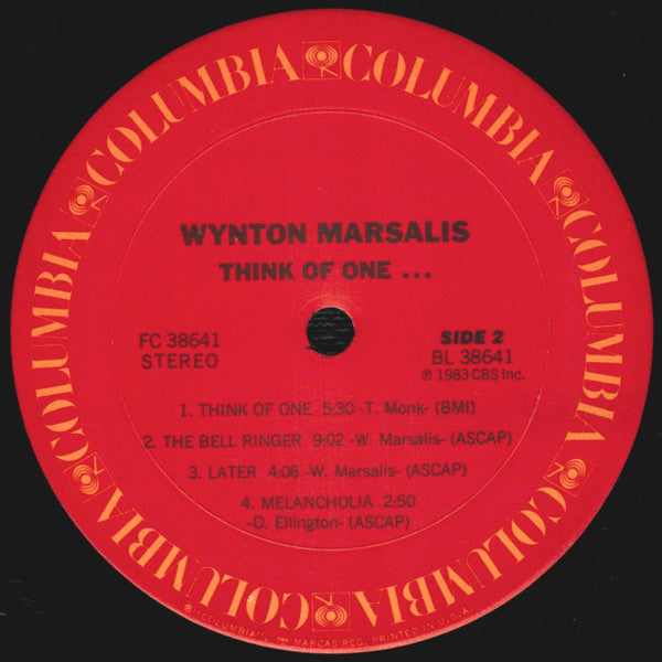 Wynton Marsalis - Think Of One (LP, Album, Pit)