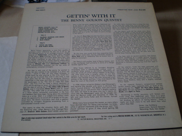 Benny Golson - Gettin' With It (LP, Album, Ltd, RE)
