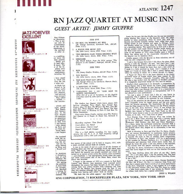 The Modern Jazz Quartet - The Modern Jazz Quartet At Music Inn(LP, ...