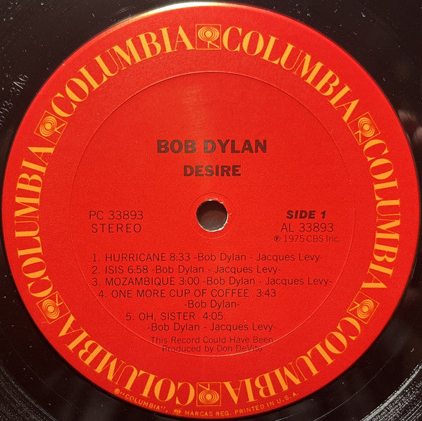 Bob Dylan - Desire (LP, Album, Pit)