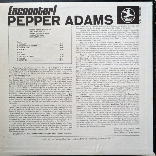 Pepper Adams - Encounter! (LP, Album, RE)