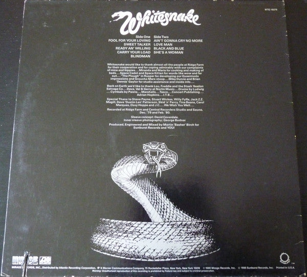 Whitesnake - Ready An' Willing (LP, Album)