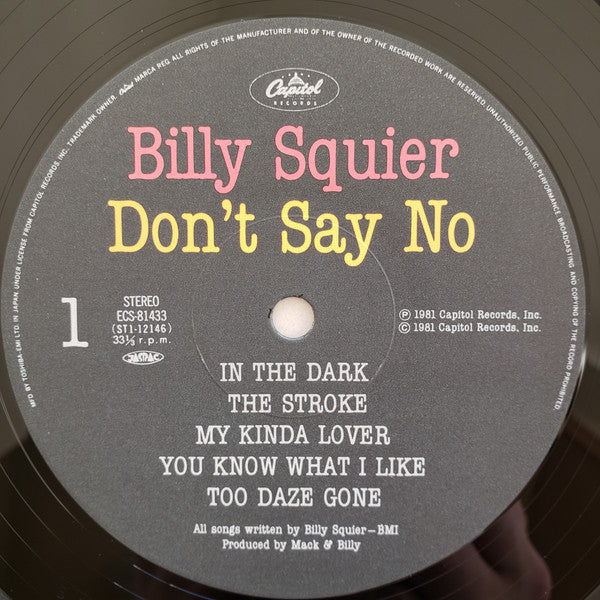 Billy Squier - Don't Say No (LP, Album)