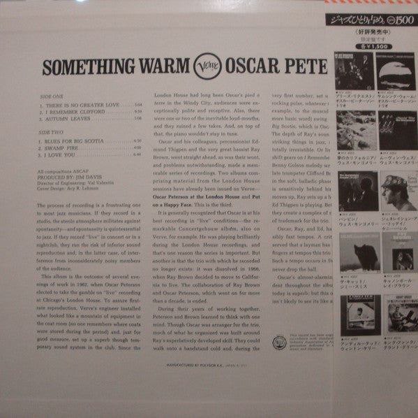 Oscar Peterson - Something Warm (LP, Album, RE)