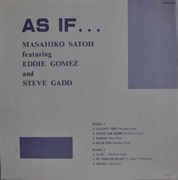 Masahiko Satoh - As If ...(LP, Album)