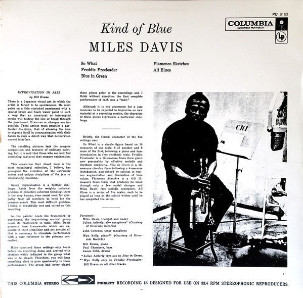 Miles Davis - Kind Of Blue (LP, Album, RE)