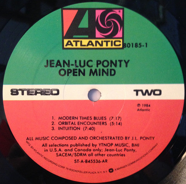 Jean-Luc Ponty - Open Mind (LP, Album, AR )