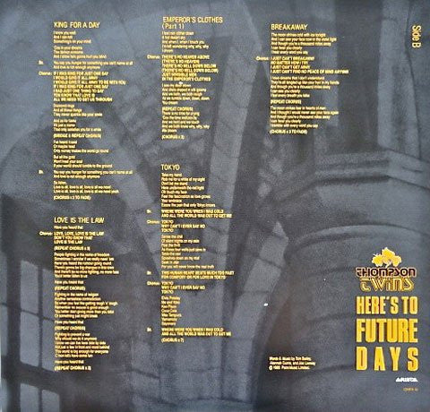 Thompson Twins - Here's To Future Days (LP, Album)