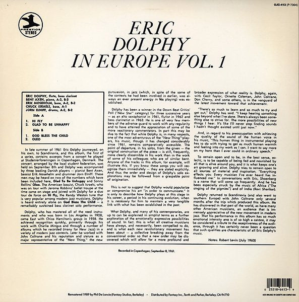 Eric Dolphy - In Europe, Vol. 1 (LP, Album, RE, RM)