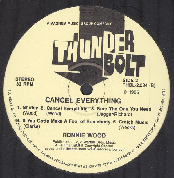 Ron Wood - Cancel Everything (LP, Album, RE)