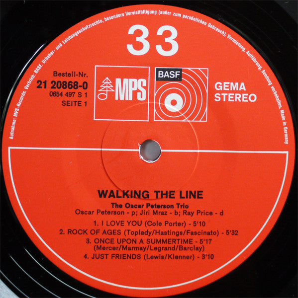 The Oscar Peterson Trio - Walking The Line (LP, Album)