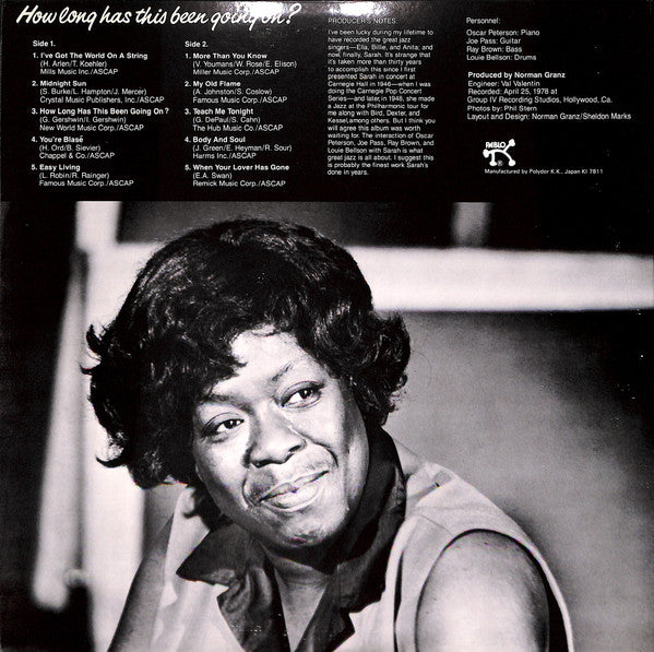 Sarah Vaughan - How Long Has This Been Going On? (LP, Album, Blu)