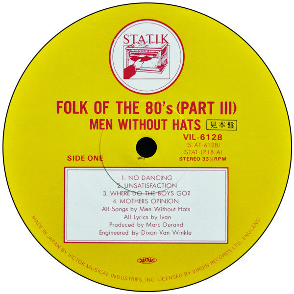 Men Without Hats - Folk Of The 80's (Part III) (LP, Album, Promo)