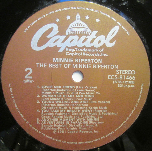 Minnie Riperton - The Best Of Minnie Riperton (LP, Comp)