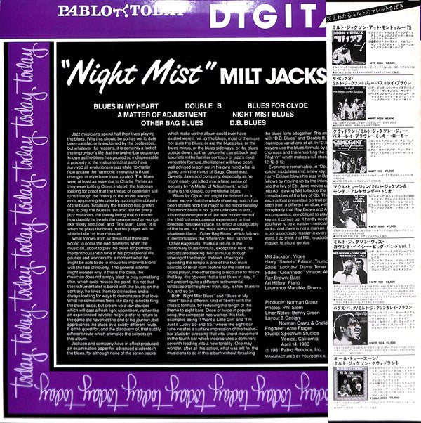 Milt Jackson - Night Mist (LP, Album)