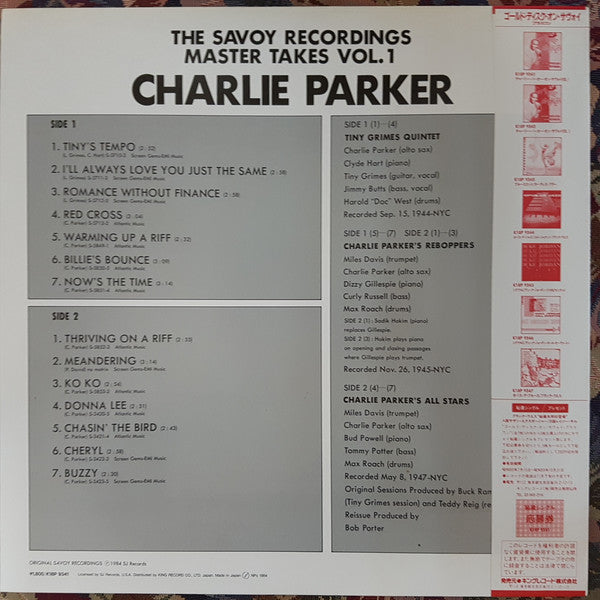 Charlie Parker - The Savoy Recordings Master Takes Vol.1(LP, Comp, ...