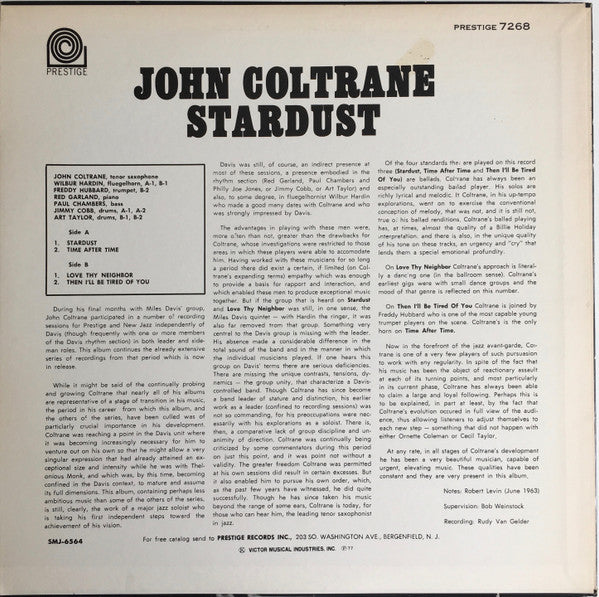 John Coltrane - Stardust (LP, Album, RE)