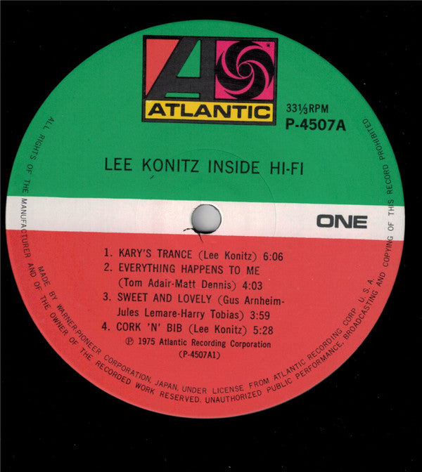 Lee Konitz - Inside Hi-Fi (LP, Album, Mono, RE)