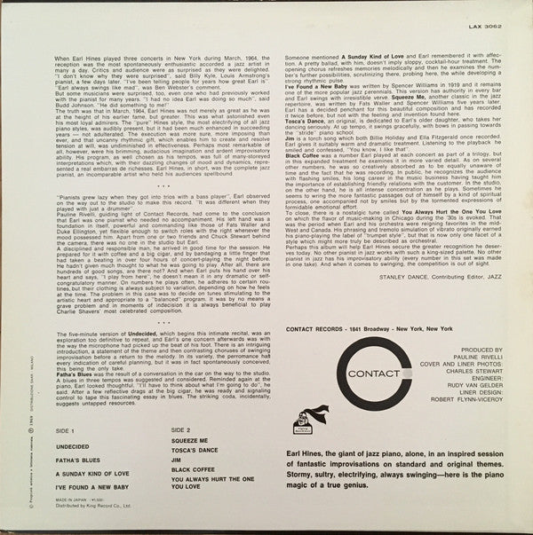 Earl Hines - Spontaneous Explorations (LP, Album, Ltd, RE)