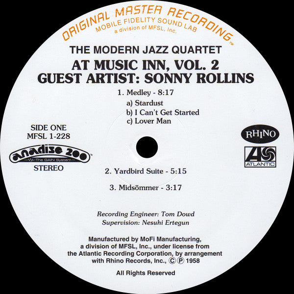 The Modern Jazz Quartet - The Modern Jazz Quartet At Music Inn (Vol...